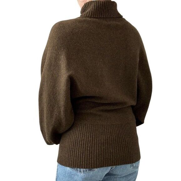 Vintage Y2K Womens Olive Green Lambswool Blend Bat Wing Minimalist Sweater Sz M - Picture 4 of 6